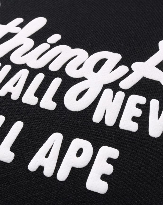 mujer A Bathing Ape sudadera extragrande con capucha y costuras de color 288PLL970 negro