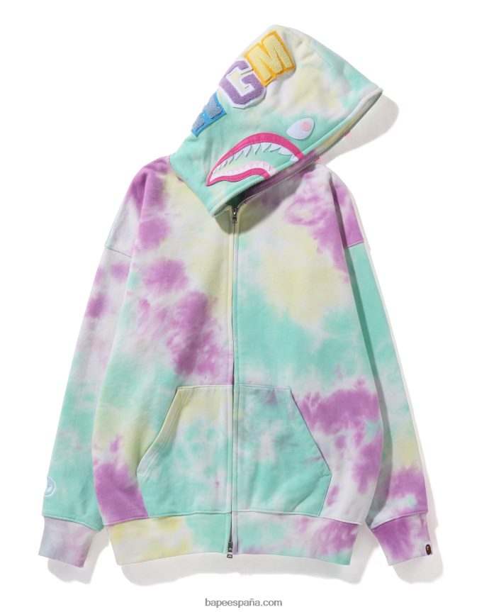 mujer A Bathing Ape sudadera oversize con capucha y cremallera completa tie-dye 288PLL991 caso