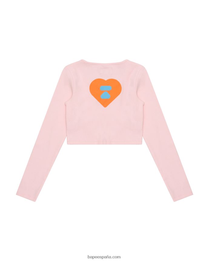 mujer A Bathing Ape top recortado de corte ajustado 288PLL1034 rosa