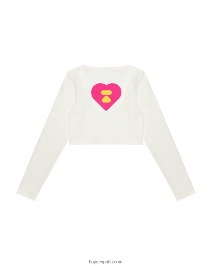 mujer A Bathing Ape top recortado de corte ajustado 288PLL1035 blanco