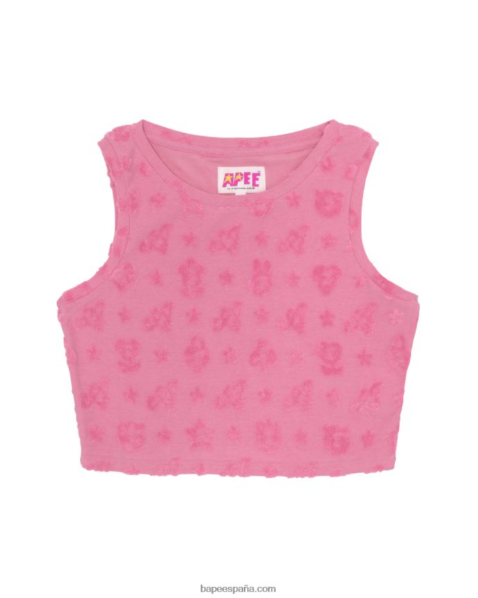 mujer A Bathing Ape chaleco corto con motivo 288PLL932 rosa