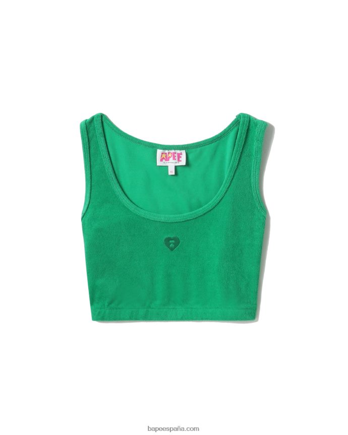 mujer A Bathing Ape top corto de rizo 288PLL825 Esmeralda