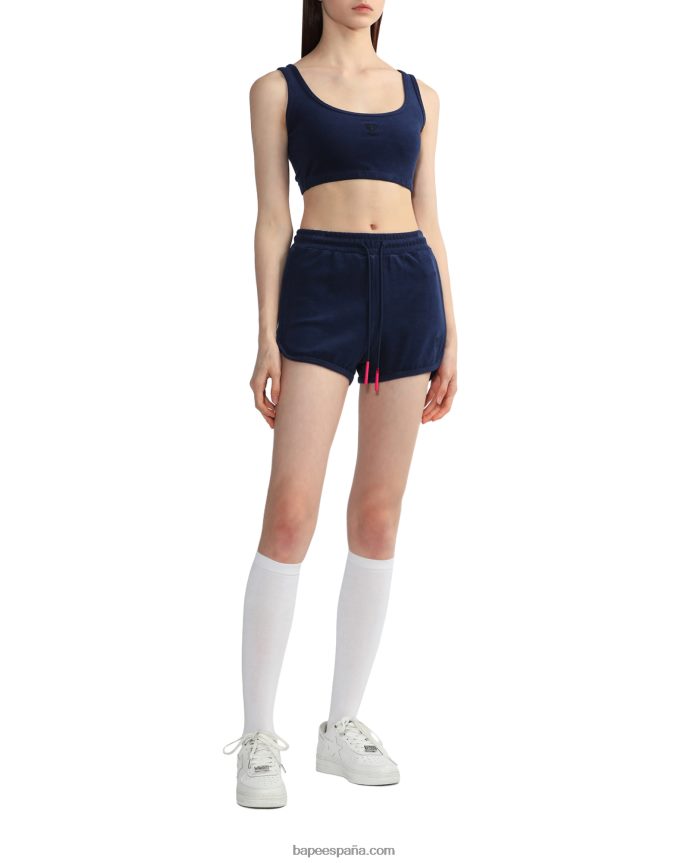 mujer A Bathing Ape top corto de rizo 288PLL826 Azul marino