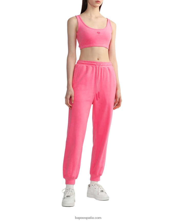 mujer A Bathing Ape top corto de rizo 288PLL827 rosa