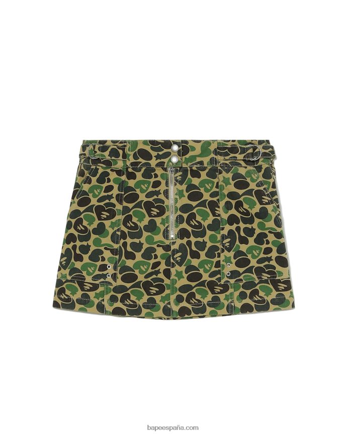 mujer A Bathing Ape minifalda estampada 288PLL828 beige