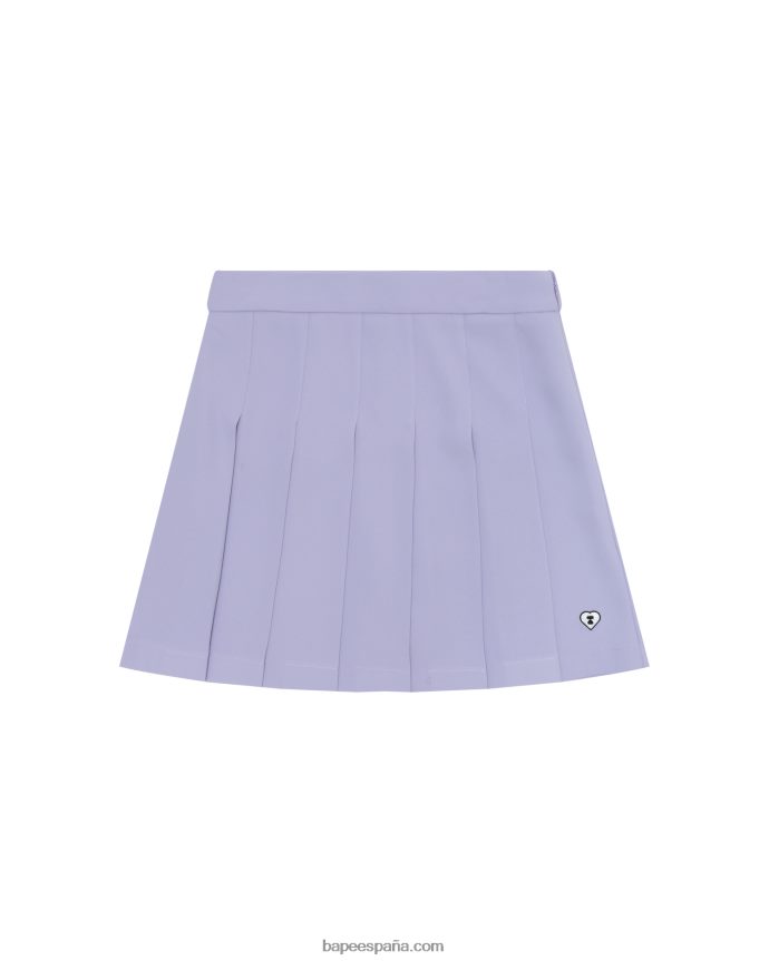 mujer A Bathing Ape minifalda plisada 288PLL968 uva ahumada