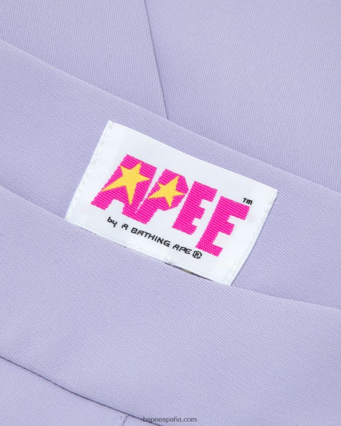 mujer A Bathing Ape minifalda plisada 288PLL968 uva ahumada
