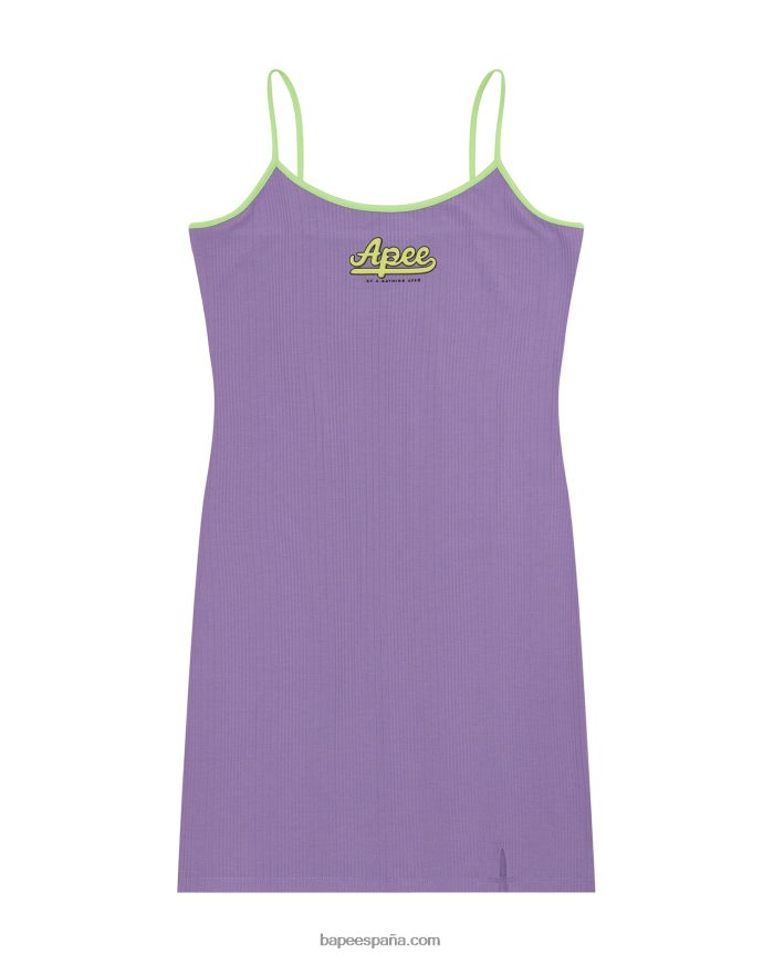 mujer A Bathing Ape vestido con estampado del logo 288PLL962 púrpura