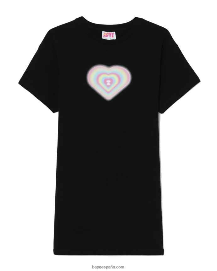 mujer A Bathing Ape vestido gráfico 288PLL815 negro