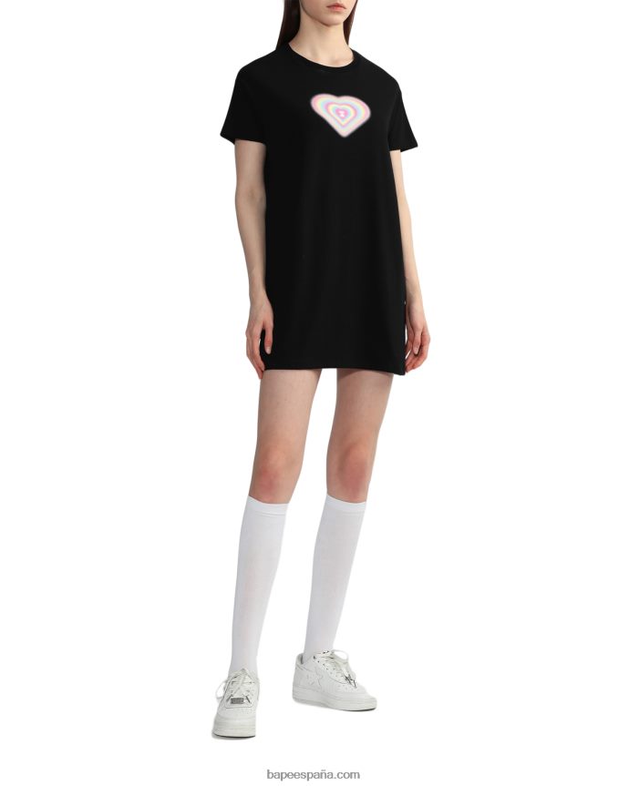 mujer A Bathing Ape vestido gráfico 288PLL815 negro