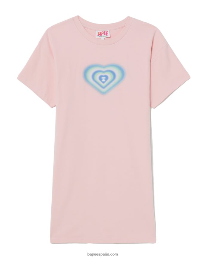 mujer A Bathing Ape vestido gráfico 288PLL816 rosa