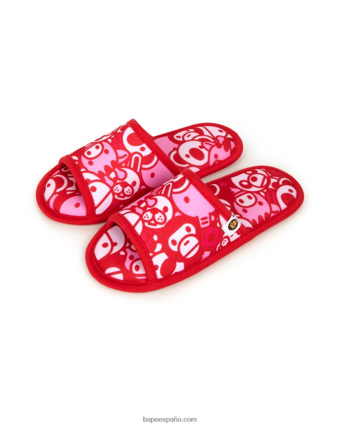 mujer A Bathing Ape pantuflas bebe milo 288PLL1219 rosa