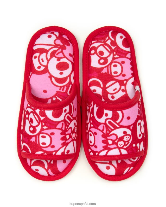 mujer A Bathing Ape pantuflas bebe milo 288PLL1219 rosa