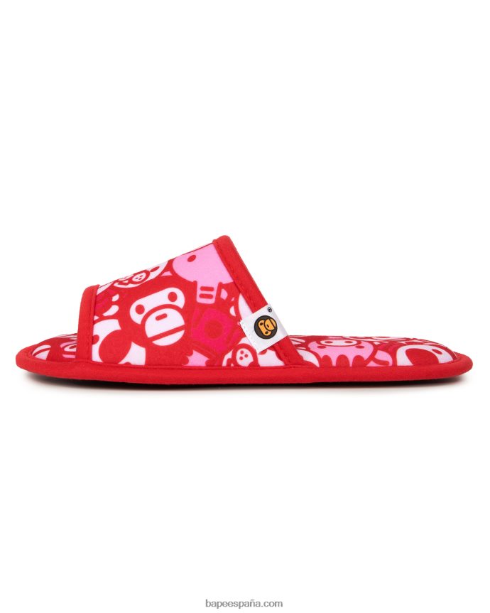 mujer A Bathing Ape pantuflas bebe milo 288PLL1219 rosa