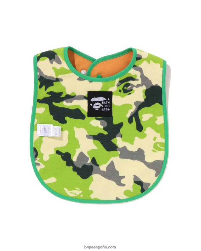 niños A Bathing Ape babero reversible con estampado de chaleco de pesca milo baby milo de Woodland camo 288PLL1381 ejercito verde