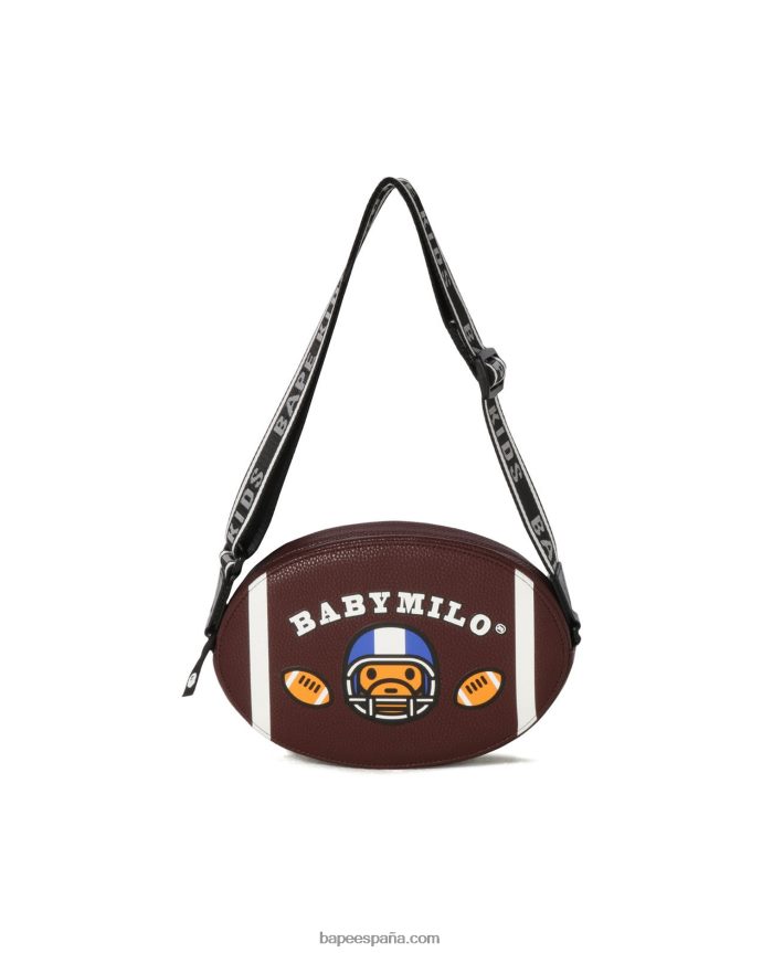niños A Bathing Ape bolso de hombro de fútbol baby milo 288PLL1586 marrón