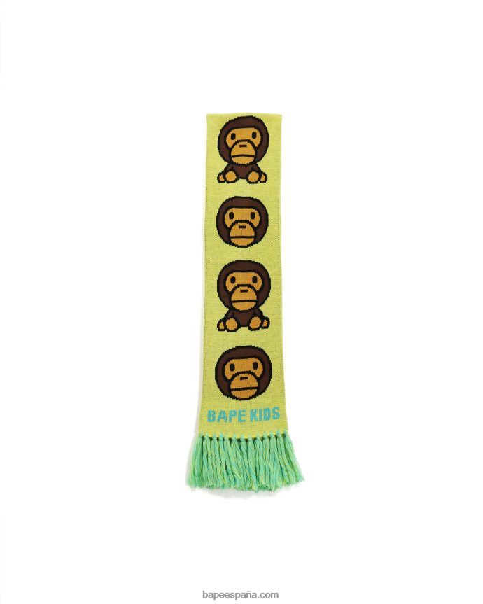 niños A Bathing Ape Bufanda de punto bebé milo 288PLL1768 amarillo