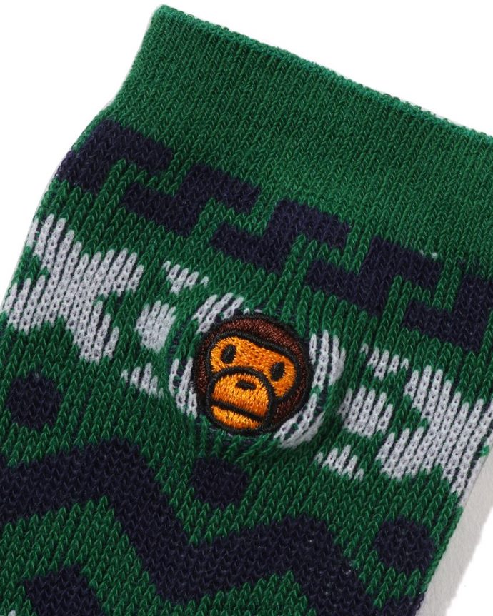 niños A Bathing Ape baby milo calcetines nórdicos 288PLL1469 Esmeralda