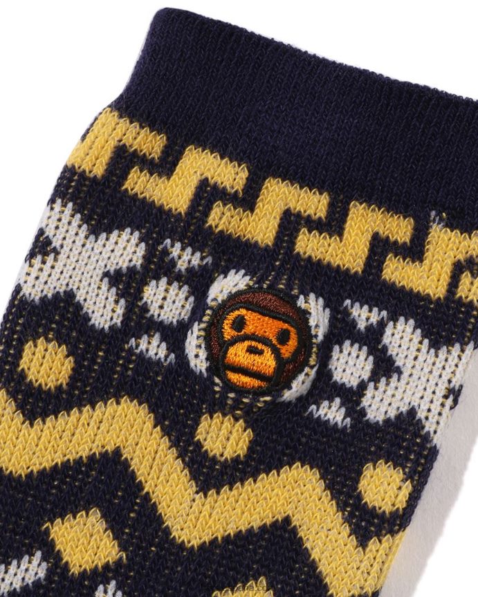 niños A Bathing Ape baby milo calcetines nórdicos 288PLL1470 Azul marino