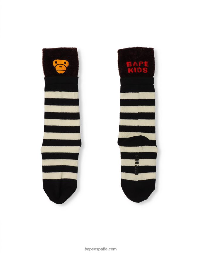 niños A Bathing Ape calcetines a capas baby milo 288PLL1769 negro