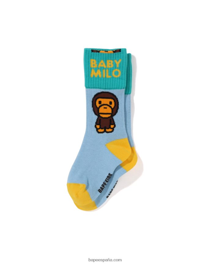 niños A Bathing Ape calcetines baby milo puños 288PLL1306 azul claro