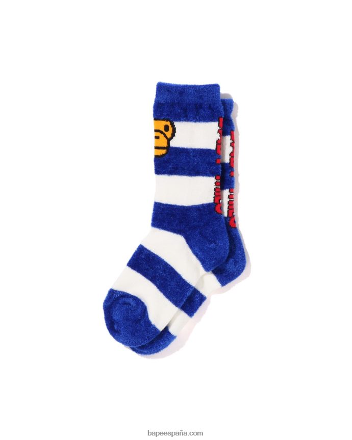 niños A Bathing Ape calcetines con cara de milo baby hoop 288PLL1501 azul