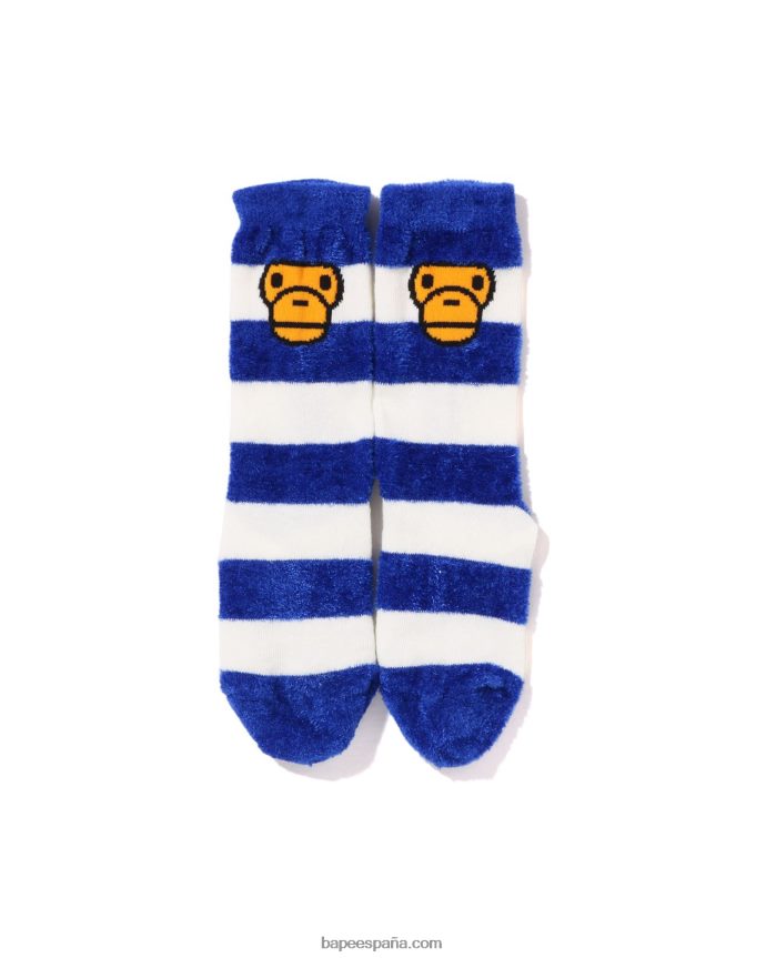 niños A Bathing Ape calcetines con cara de milo baby hoop 288PLL1501 azul