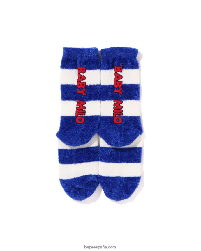 niños A Bathing Ape calcetines con cara de milo baby hoop 288PLL1501 azul