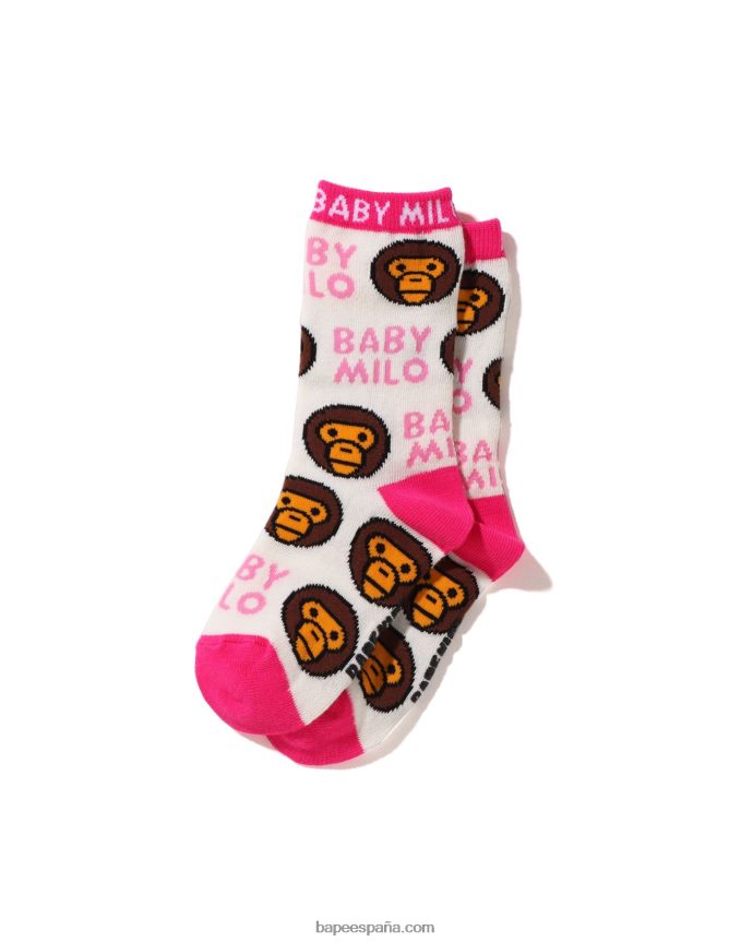 niños A Bathing Ape calcetines con estampado de bebé milo 288PLL1532 blanco
