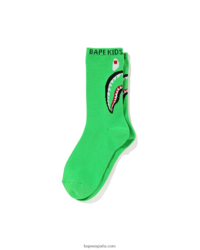 niños A Bathing Ape calcetines de tiburon 288PLL1402 verde claro