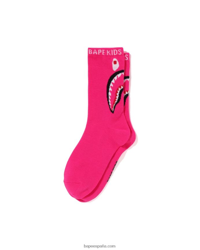 niños A Bathing Ape calcetines de tiburon 288PLL1403 rosa carmín