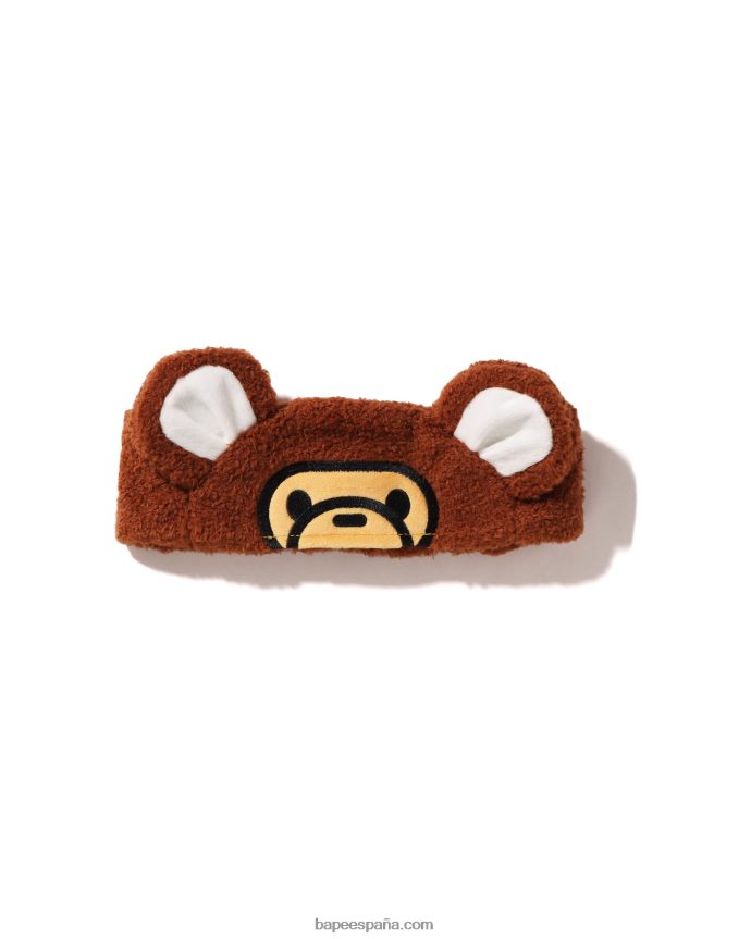 niños A Bathing Ape diadema baby milo con oso y boa en las orejas 288PLL1534 marrón