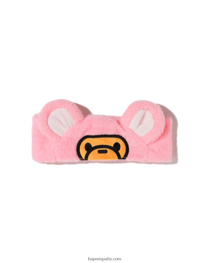 niños A Bathing Ape diadema baby milo con oso y boa en las orejas 288PLL1535 rosa