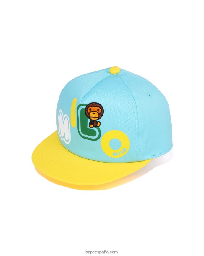 niños A Bathing Ape gorra con fuente baby milo 288PLL1344 azul claro