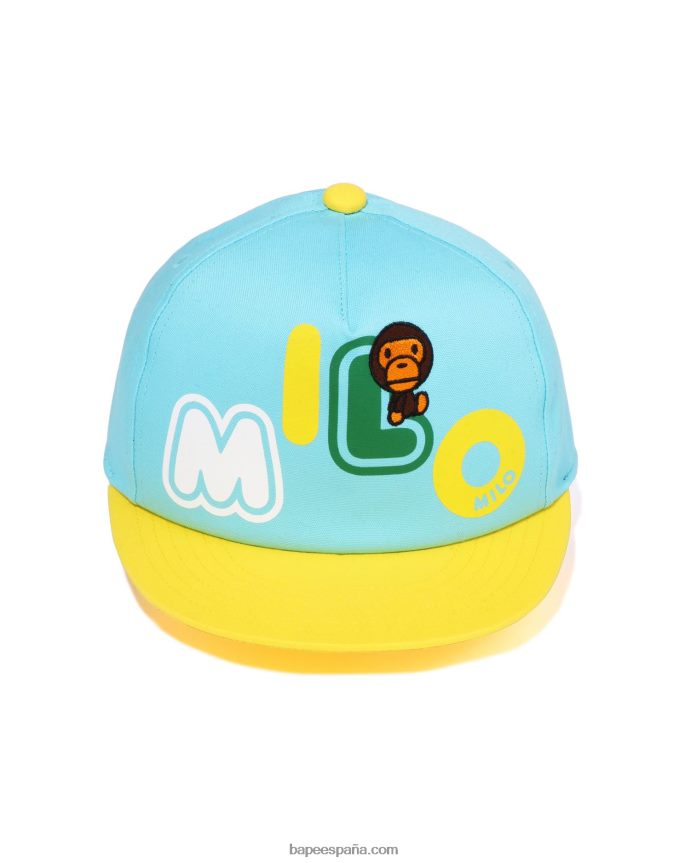 niños A Bathing Ape gorra con fuente baby milo 288PLL1344 azul claro