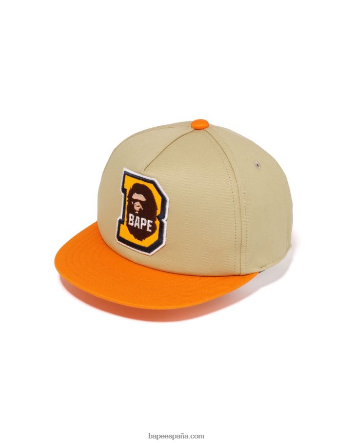 niños A Bathing Ape gorra con parche de cabeza b 288PLL1435 beige