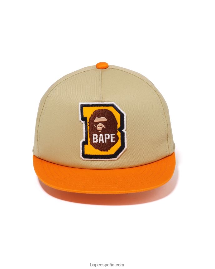 niños A Bathing Ape gorra con parche de cabeza b 288PLL1435 beige