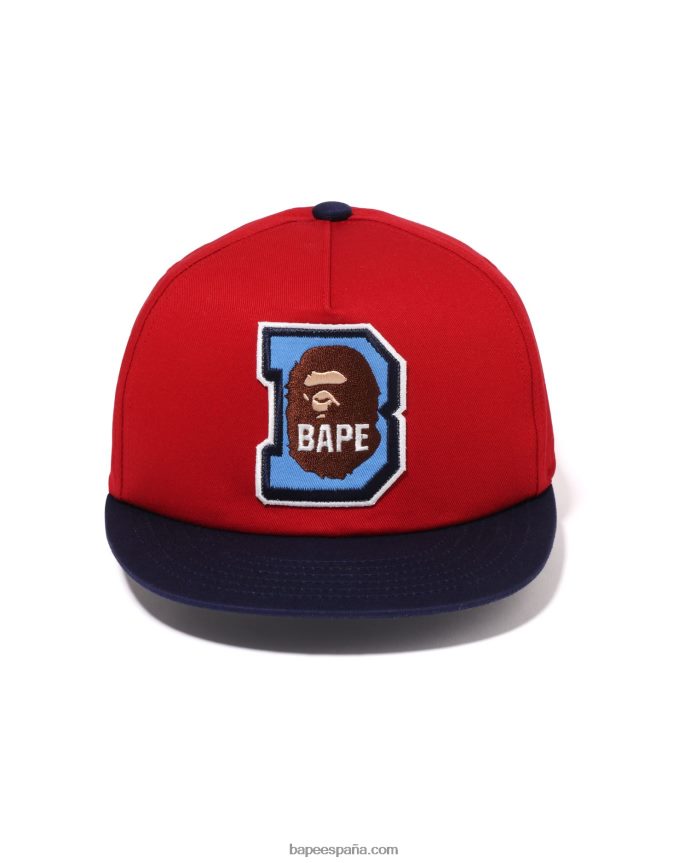 niños A Bathing Ape gorra con parche de cabeza b 288PLL1436 rojo brillante