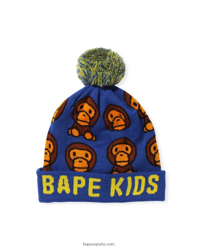 niños A Bathing Ape gorra de punto con motivo baby milo 288PLL1751 azul