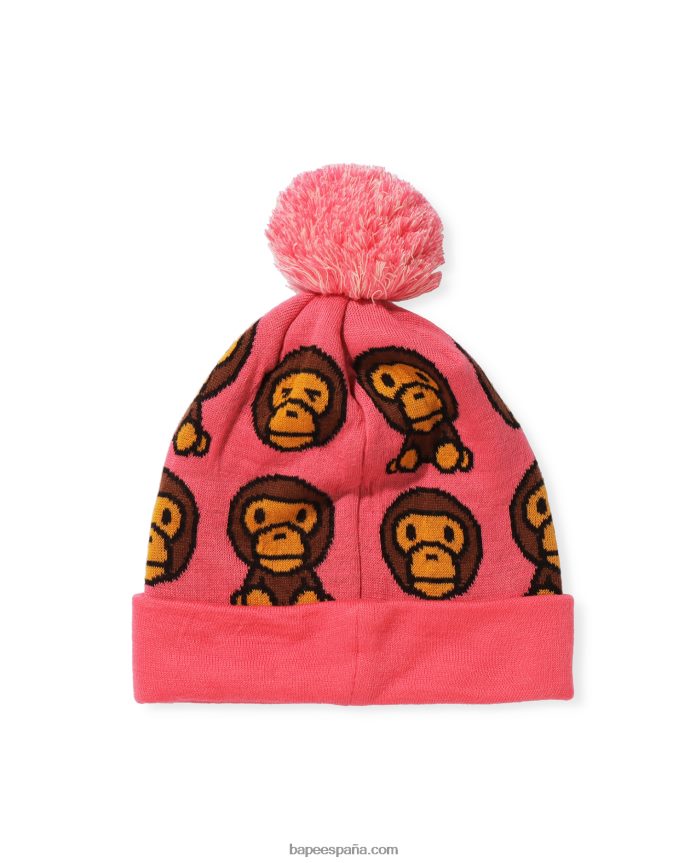 niños A Bathing Ape gorra de punto con motivo baby milo 288PLL1752 rosa