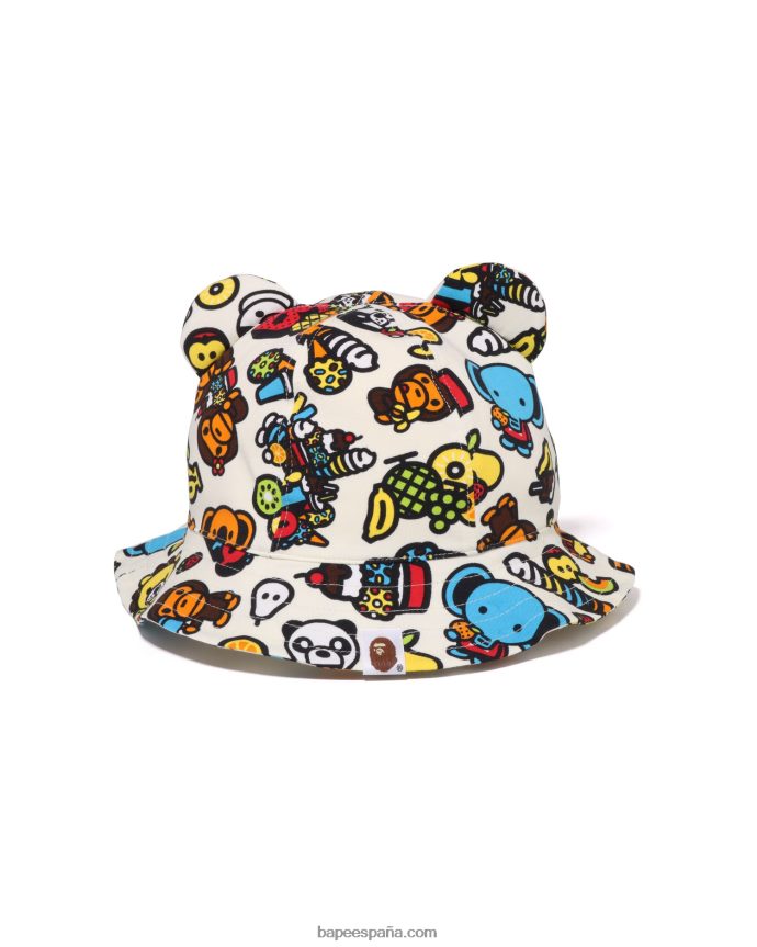 niños A Bathing Ape gorro baby milo de frutas mixtas 288PLL1322 de color crema