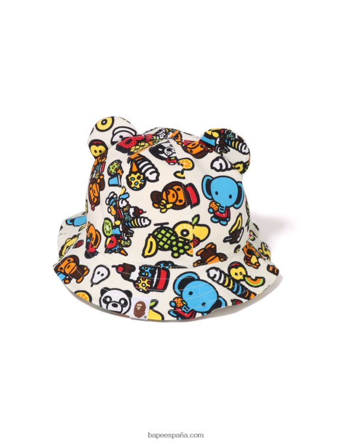 niños A Bathing Ape gorro baby milo de frutas mixtas 288PLL1322 de color crema