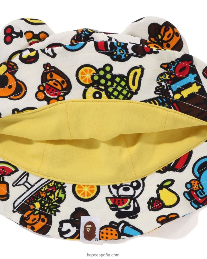 niños A Bathing Ape gorro baby milo de frutas mixtas 288PLL1322 de color crema