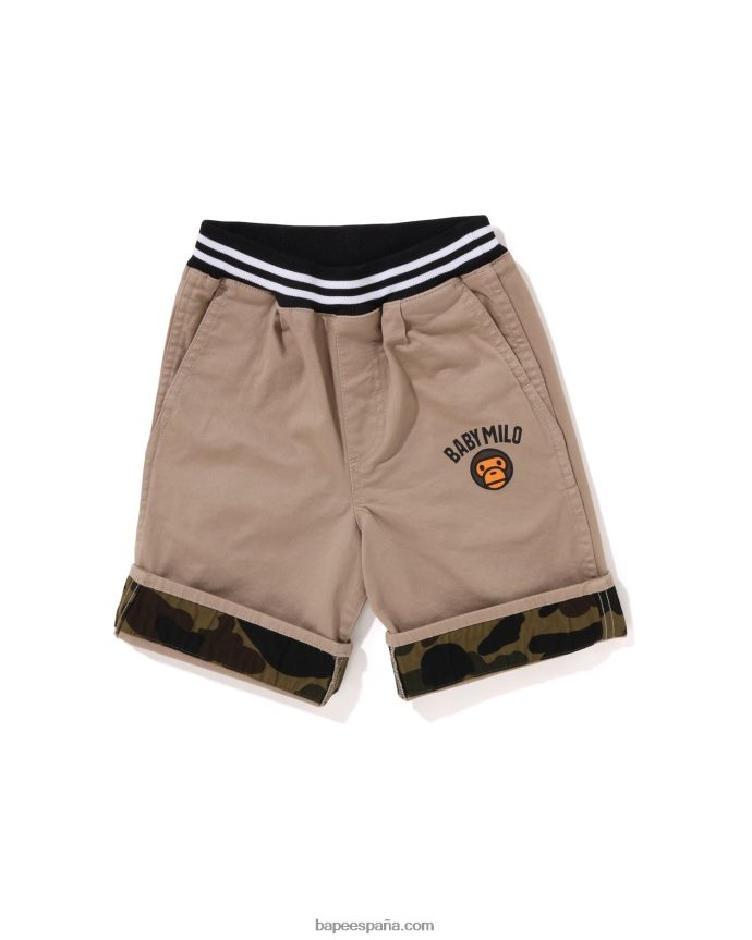 niños A Bathing Ape baby milo 1st camo shorts con puños 288PLL1699 beige