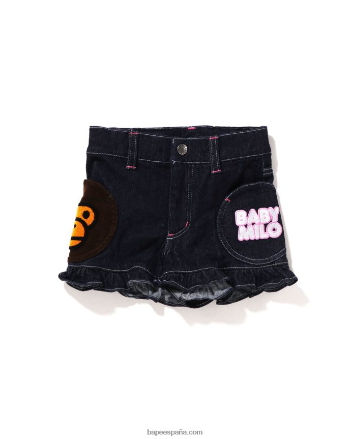 niños A Bathing Ape shorts baby milo con bolsillos 288PLL1600 Azul marino