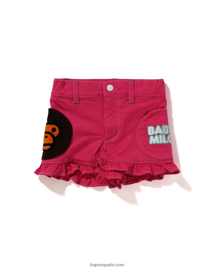niños A Bathing Ape shorts baby milo con bolsillos 288PLL1601 rosa carmín