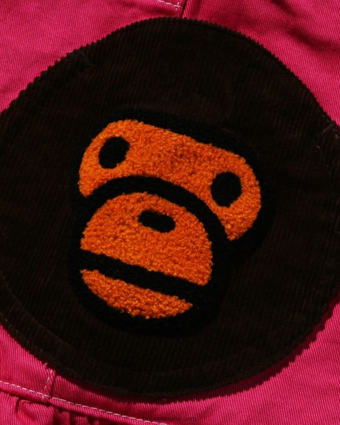 niños A Bathing Ape shorts baby milo con bolsillos 288PLL1601 rosa carmín