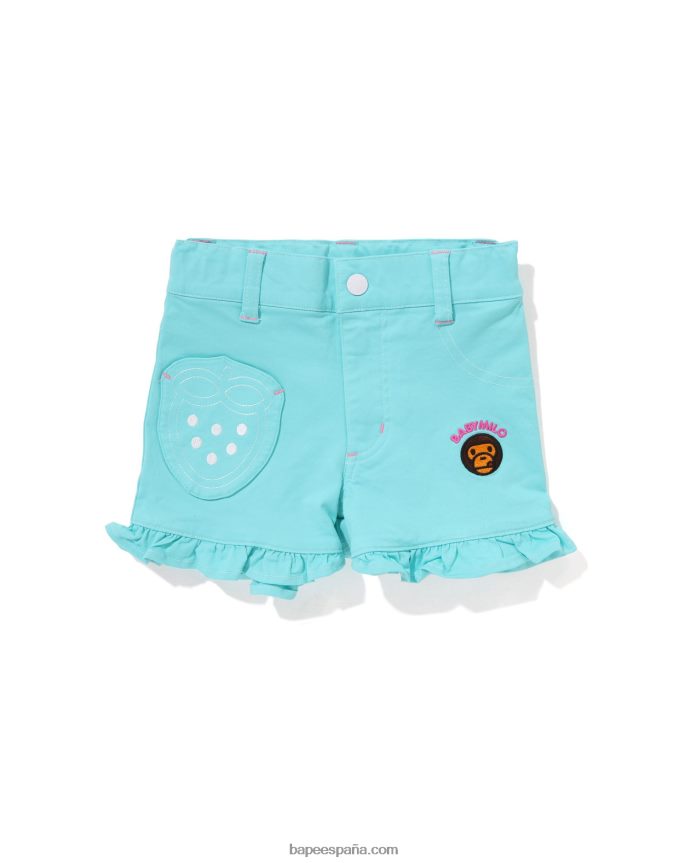 niños A Bathing Ape shorts baby milo con volantes de fresas 288PLL1416 menta
