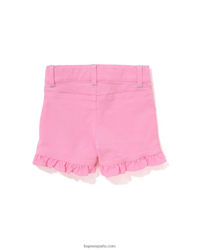 niños A Bathing Ape shorts baby milo con volantes de fresas 288PLL1417 rosa