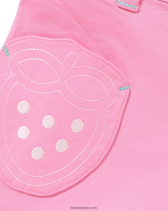 niños A Bathing Ape shorts baby milo con volantes de fresas 288PLL1417 rosa